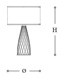 Dimensions of the Cheers Opera Italamp Lamp